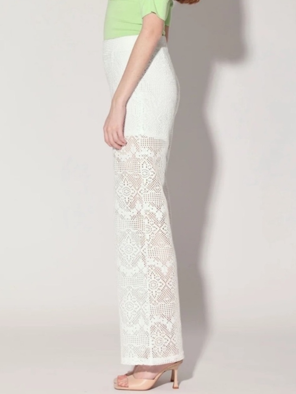 Walter Baker Large Pants Enrique Pant Marquee Lace white  partially lined NWT